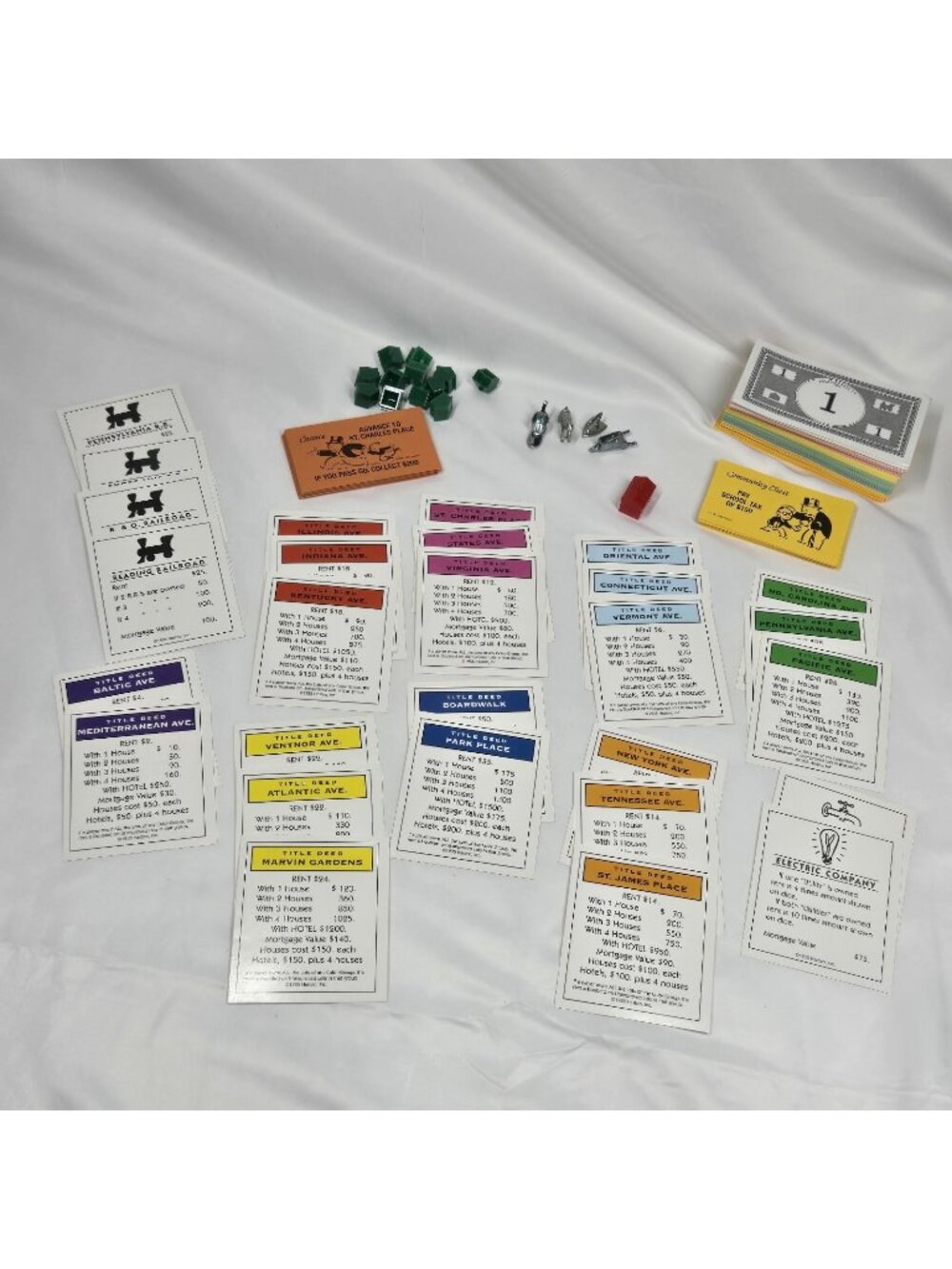 Vintage 1999 Monopoly Replacement Game Pieces Money House's Properties